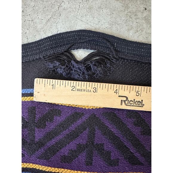 Vintage Navajo Tribal Throw Knit Blanket cotton Made In USA Reversible 62x48” - Picture 6 of 16